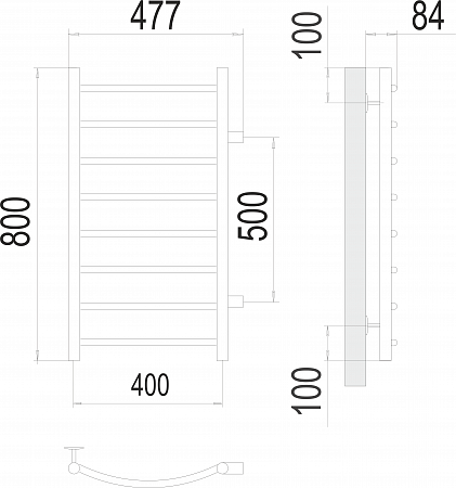 Классик П8 400х800 бп500 Полотенцесушитель  TERMINUS Смоленск - фото 3