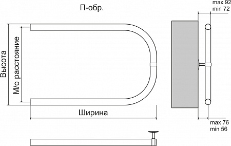 Эконом П-обр AISI 32х2 500х500 Полотенцесушитель  TERMINUS Смоленск - фото 3