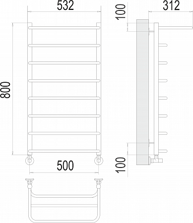 Полка П8 500х800  Полотенцесушитель  TERMINUS Смоленск - фото 3