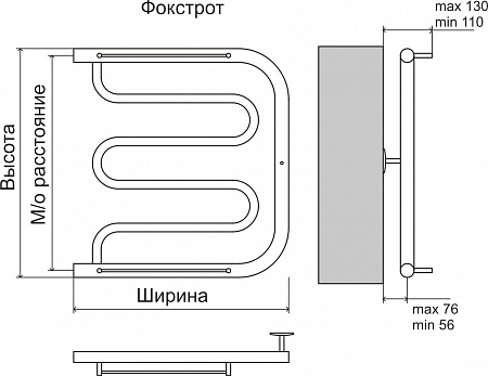 Фокстрот AISI 32х2 500х400 Полотенцесушитель  TERMINUS Смоленск - фото 4