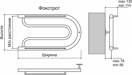 Фокстрот AISI 32х2 320х700 Полотенцесушитель  TERMINUS Смоленск - фото 3