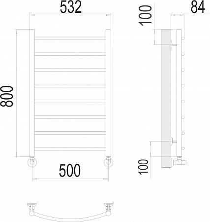 Классик П8 500х800 Полотенцесушитель  TERMINUS Смоленск - фото 3