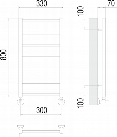 Контур П7 300х800 Полотенцесушитель  TERMINUS Смоленск - фото 3