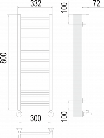 Аврора П16 300х800 Полотенцесушитель  TERMINUS Смоленск - фото 3