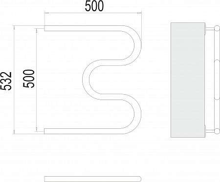 М-обр AISI 32х2 500х500 Полотенцесушитель  TERMINUS Смоленск - фото 3