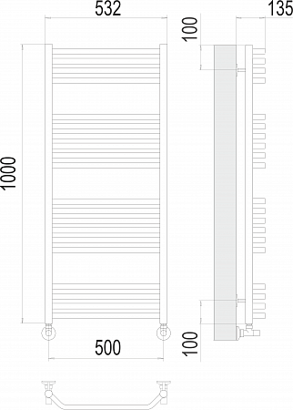 Виктория П20 500х1000 Полотенцесушитель  TERMINUS Смоленск - фото 3