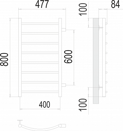 Классик П8 400х800 бп600 Полотенцесушитель  TERMINUS Смоленск - фото 3