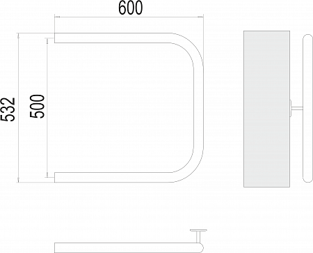 П-обр AISI 32х2 500х600 Полотенцесушитель  TERMINUS Смоленск - фото 3