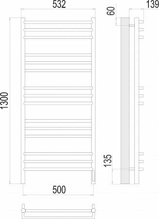 Прато П15 500х1300 электро (sensor quick touch) Полотенцесушитель  TERMINUS Смоленск - фото 3